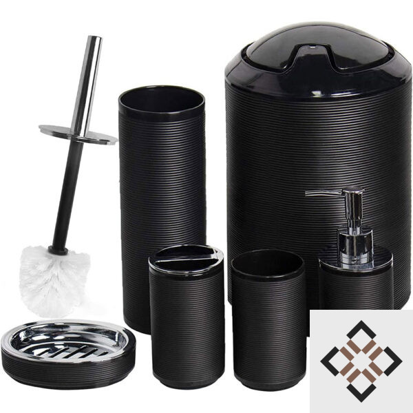 6-Piece Black Bathroom Accessories Set