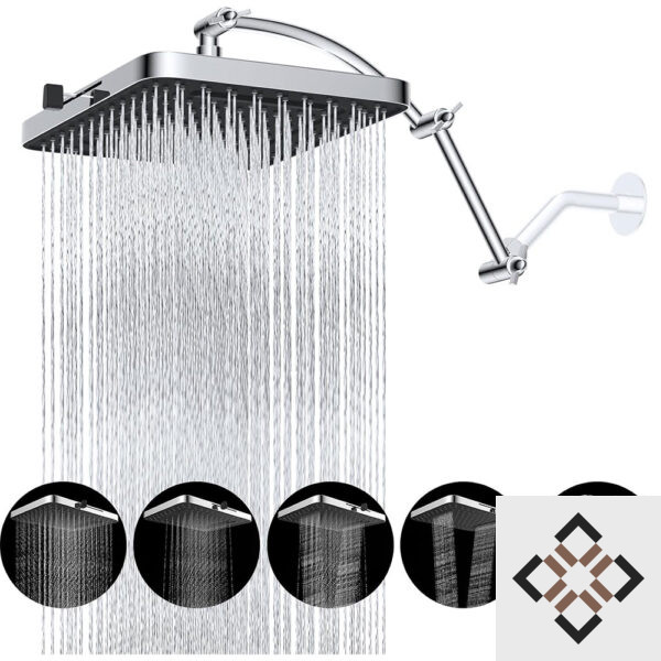 Square Chrome Rain Shower System